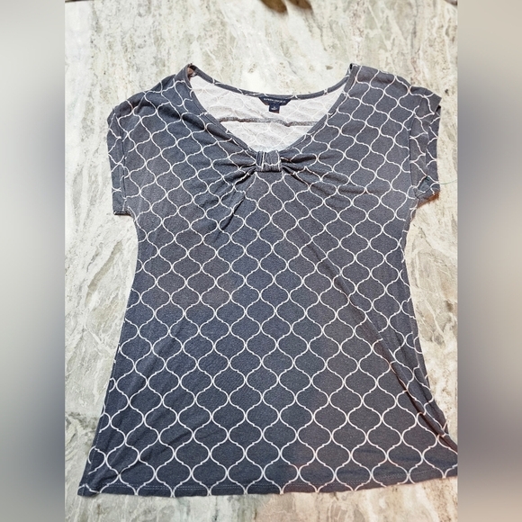 Banana Republic Tops - Banana Republic Navy White Knot Front Geometric Top – Medium